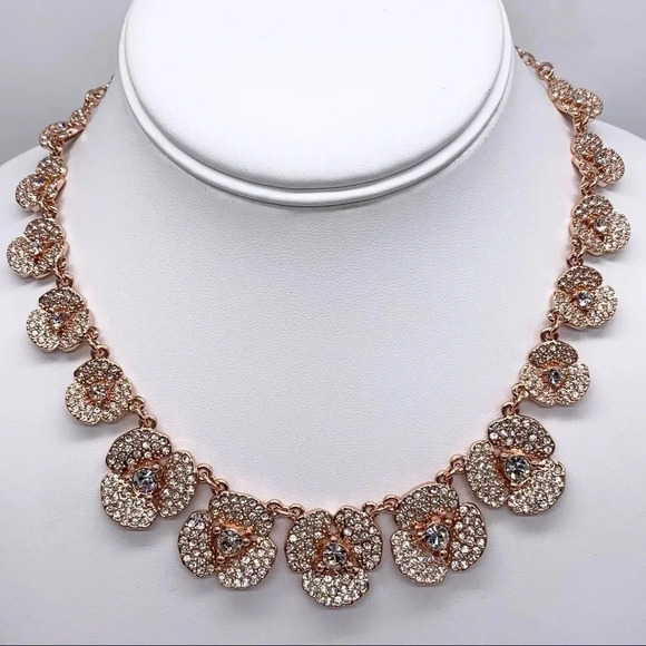 Kate Spade Disco Pansy Rose Gold Necklace NWT $178 - Picture 1 of 3